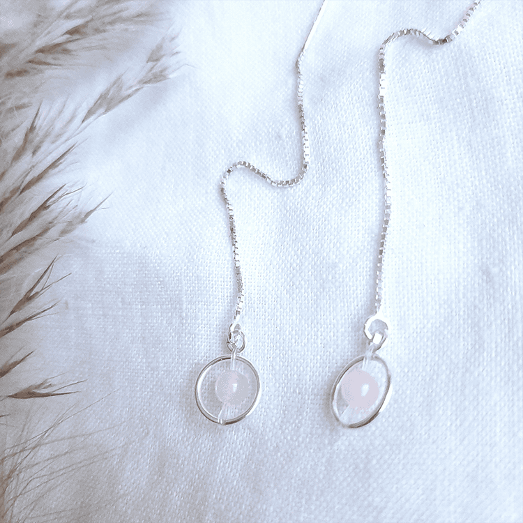 bijoux-pierres-boucle-oreille-cadeaux-femme-calcédoine rose-argent-lithoterapie-lithosophie-1